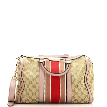 Vintage Web Boston Bag EC Canvas Medium