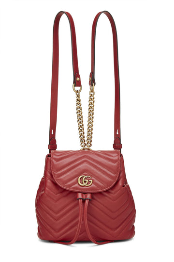 Gucci, Red Leather CS Marmont Backpack Small, Red