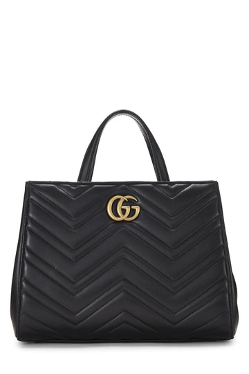 Gucci, Black Leather CS Marmont Top Handle Bag Small, Black