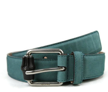 Gucci Men's Leather Suede Bamboo Buckle Belt 336827