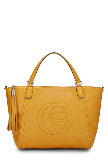 Gucci, Orange Grained Leather Soho Top Handle Bag, Yellow