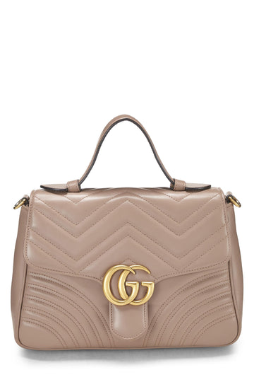 Gucci, Pink Leather CS Marmont Top Handle Shoulder Bag Small, Pink