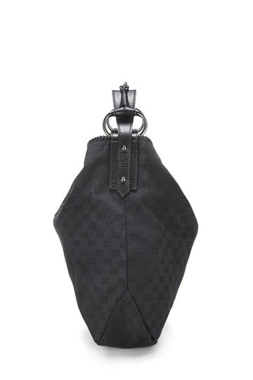 Gucci, Black Original CS Canvas Horsebit Hobo Large, Black