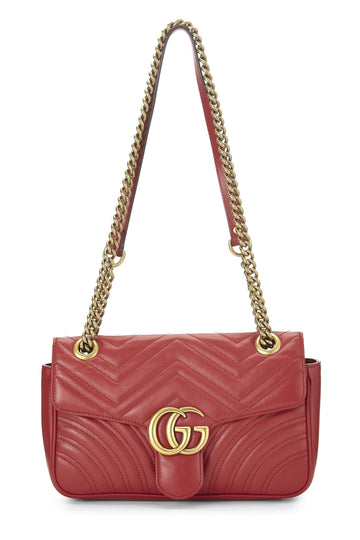 Gucci, Red Leather CS Marmont Shoulder Bag Small, Red