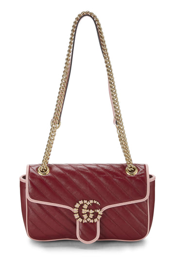 Gucci, Red Leather Torchon CS Marmont Shoulder Bag Small, Red