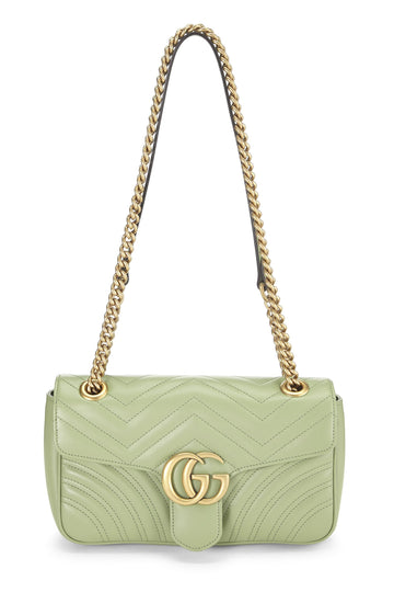 Gucci, Green Leather Torchon CS Marmont Shoulder Bag Small, Green