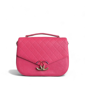 Chanel Coco Curve Cuba - 25CM Caviar Quilted Pink Gold Hardware Series 25