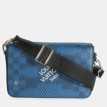 Navy Damier Graphite Canvas 3D Studio Messenger Bag