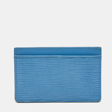 Bleuet Epi Leather Business Card Holder