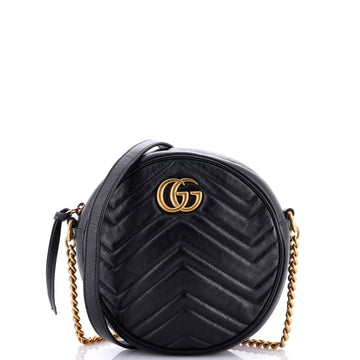 EC Marmont Round Shoulder Bag Matelasse Leather Mini