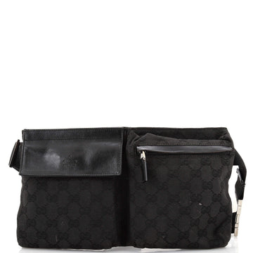 GUCCI Vintage Double Belt Bag GG Canvas