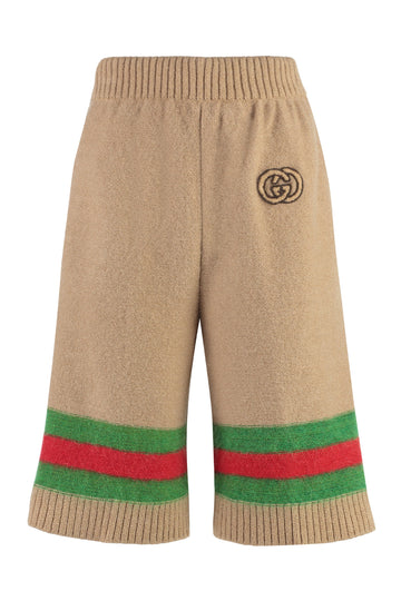 GUCCI Women's Mini Knit Shorts with Elastic Waistband