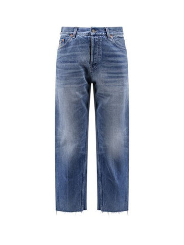 GUCCI Modern Logo Patch Cropped Jeans