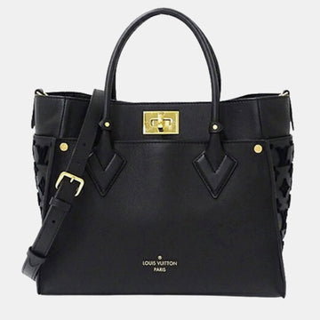 Black Calfskin Monogram Tufting On My Side Satchel Bag