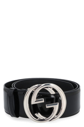 GUCCI Sophisticated Leather Belt with Metallic GG Buckle