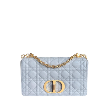 Dior Caro Medium - Cannage Calfskin Grey Gray Gold Hardware