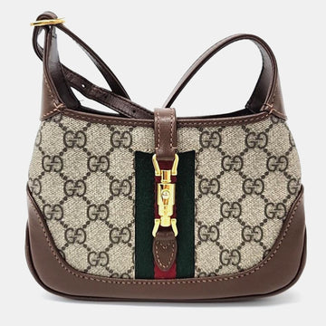 Beige GG Canvas Jackie 1961 Mini Hobo Bag