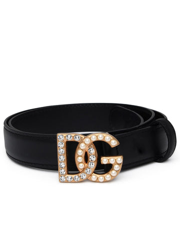 Dolce & Gabbana Black Leather Belt Women