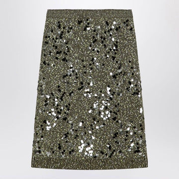 GUCCI Stylish Viscose and Tweed Blend Mini Skirt
