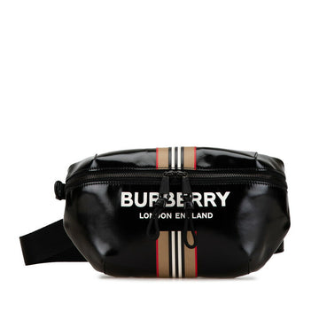 Burberry Logo Stripe PVC Leather Waist Bag