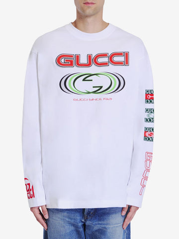 GUCCI Long Sleeve Cotton T-Shirt for Men - FW24 Collection