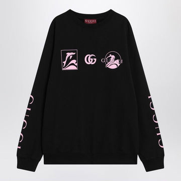 GUCCI Men's Cotton Sweatshirt with Logo Prints