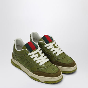 Gucci Re-Web Sneaker In Green Gg Fabric Women