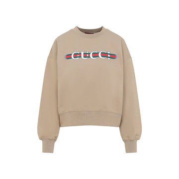 GUCCI Crew Neck Logo Sweatshirt for Women