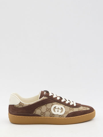 GUCCI Suede Leather Sneakers with GG Crossover Detail