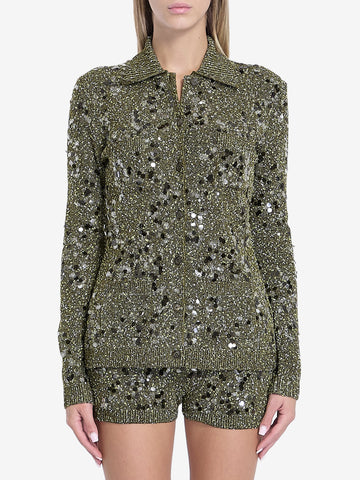 GUCCI Long Sleeve Polo Neck Fancy Fine V for Women
