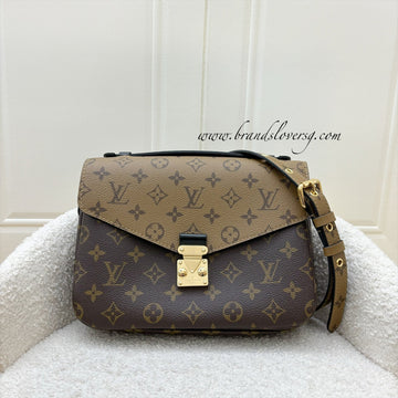 LV Pochette Metis in Reverse Monogram Canvas, Black Leather and GHW