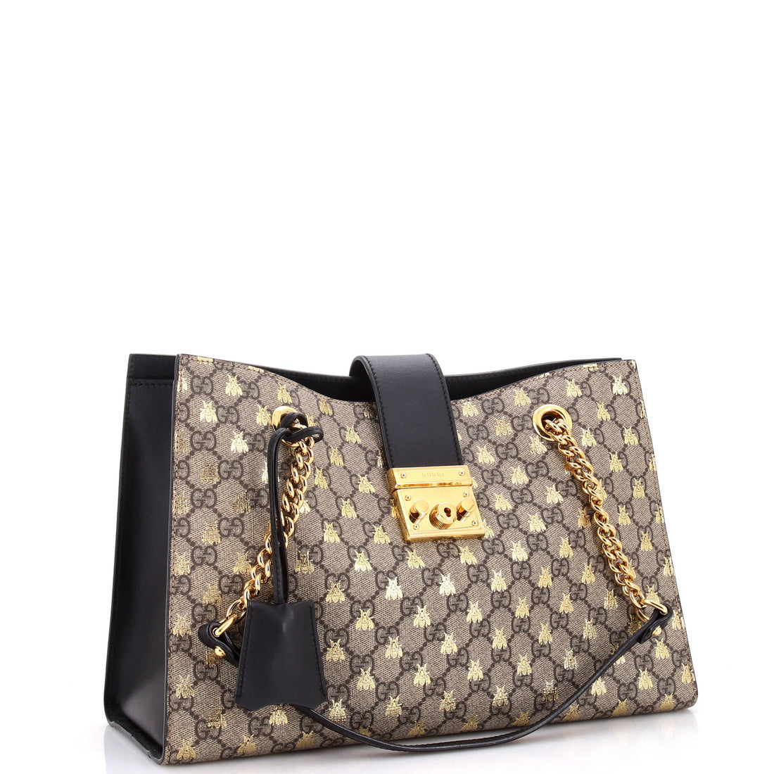 Padlock Chain Tote Printed EC Coated Canvas Medium