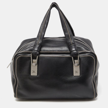 Black Leather CC Bowler Bag