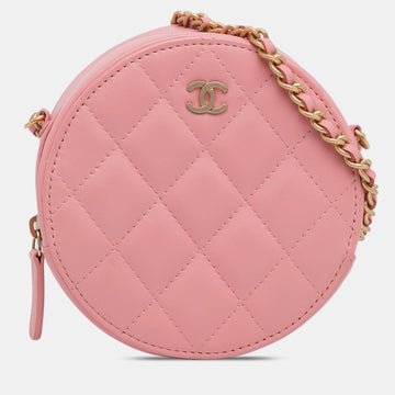 CC Quilted Lambskin Round Crossbody