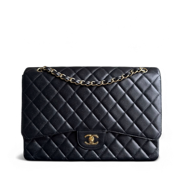 Chanel Classic Flap Maxi - Caviar 33CM Quilted Black Gold Hardware Series 13