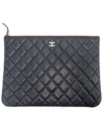 Chanel A82545 Black Caviar Gold Classic New Medium Clutch No 29 Chanel