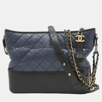 Black/Navy Blue  Leather Medium Gabrielle Shoulder Bags