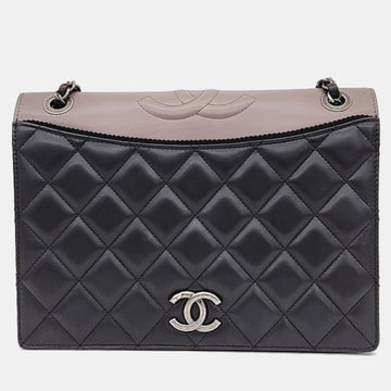Black Quilted Ballerine Flap Bag