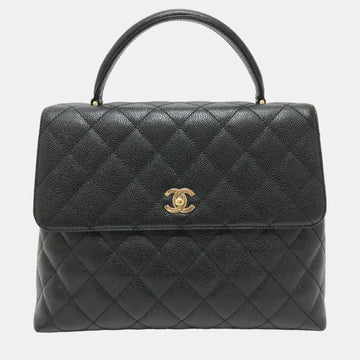 Black Leather  Kelly Top Handle Bags