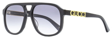 Gucci Unisex Pilot Sunglasses EC1188S 002 Black 58mm