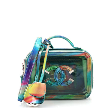 CHANEL Filigree Vanity Case PVC with Lambskin Small