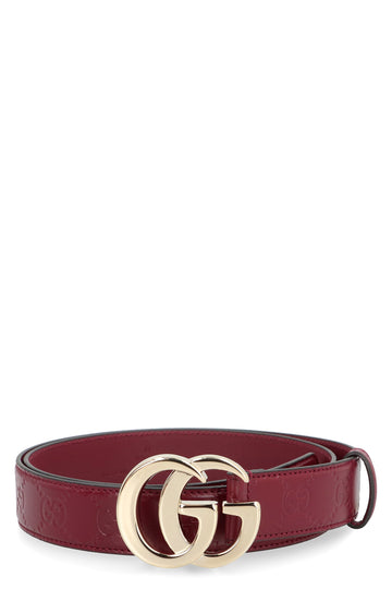 GUCCI GG Milano Ancora Leather Belt with Double G Buckle