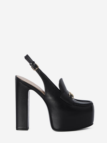 GUCCI Platform Slingback Loafers - 14.5 cm Heel