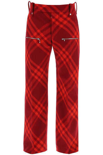 BURBERRY Embroidered Wool Trousers for Men - Fall/Winter 2023
