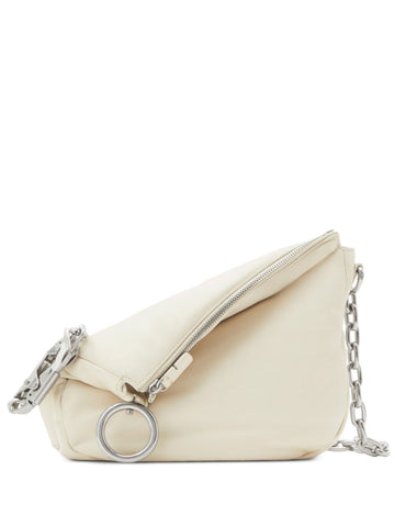 BURBERRY Mini Leather Handbag with Silver Chain Strap - Dimensions 34.5 x 8.5 x 23 cm