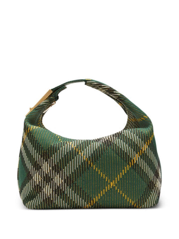 BURBERRY Embroidered Nylon Medium Peg Handbag