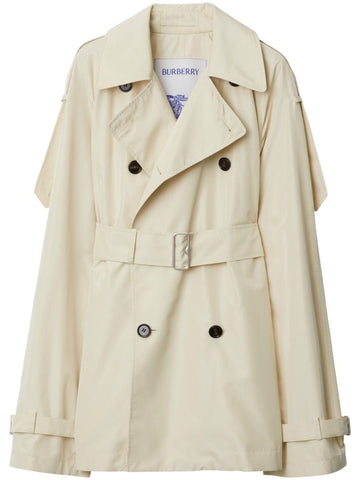 BURBERRY Double-Breasted Belted Jacket with Notched Lapels