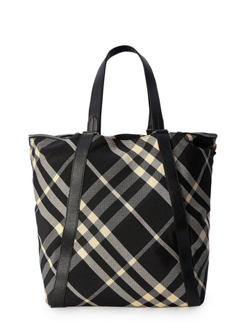 BURBERRY Embroidered Fabric Festival Tote Handbag