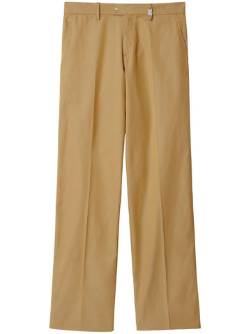 BURBERRY Men's Cotton Trousers with Concealed Fastening
