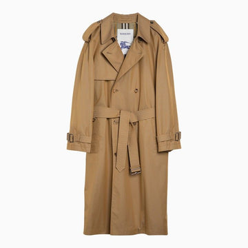 BURBERRY Vintage Effect Gabardine Trench Jacket for Men